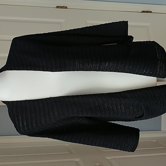 Andrea Jovine Black Knit Open Cardigan Sweater L - Picture 11 of 14
